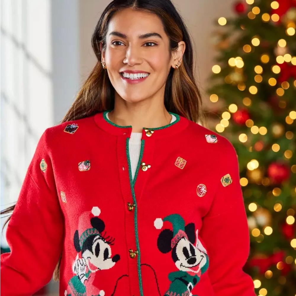 Mickey and Minnie Mouse Holiday Cardigan Sweater